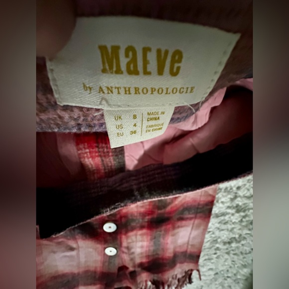 ‼️RARE‼️🎸MAEVE🎸🔥NWT🔥 Maeve Fringed Plaid Mini Skirt in Pink Combo✨Size 4✨ - Picture 8 of 11